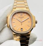 3K Factory 1:1 Best Patek Philippe Nautilus Ladies Cal.324 Watch All Gold 34mm